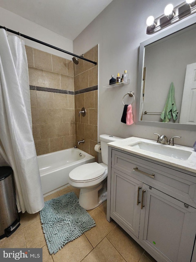 7034 N Broad St, Philadelphia, PA 19126 - full bathroom featuring vanity, shower / tub combo with curtain, and tile patterned floors