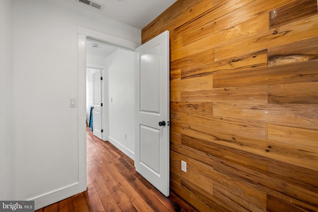 1406 Lemmon St, Baltimore, MD 21223 - hall with hardwood / wood-style flooring and wooden walls