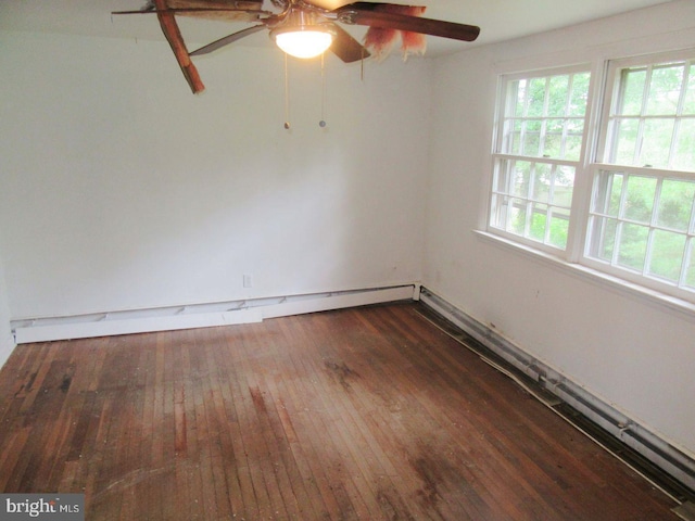 1267 Ringing Rocks Park, Pottstown, PA 19464 - unfurnished room with a ceiling fan, hardwood / wood-style flooring, and baseboard heating