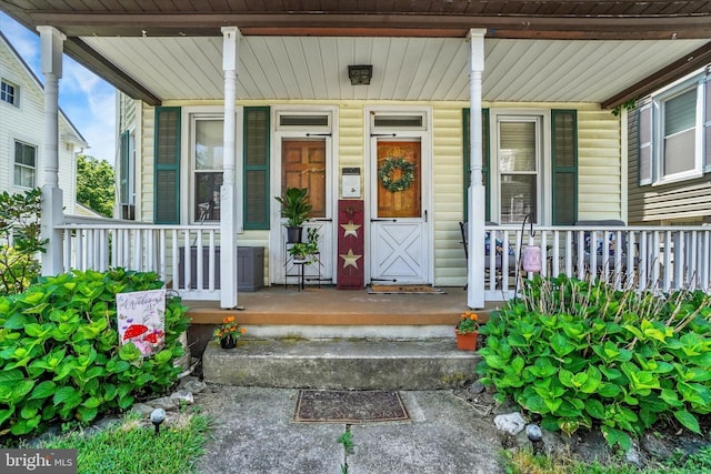 216 Hanover St, Glen Rock, PA 17327 - doorway to property featuring covered porch