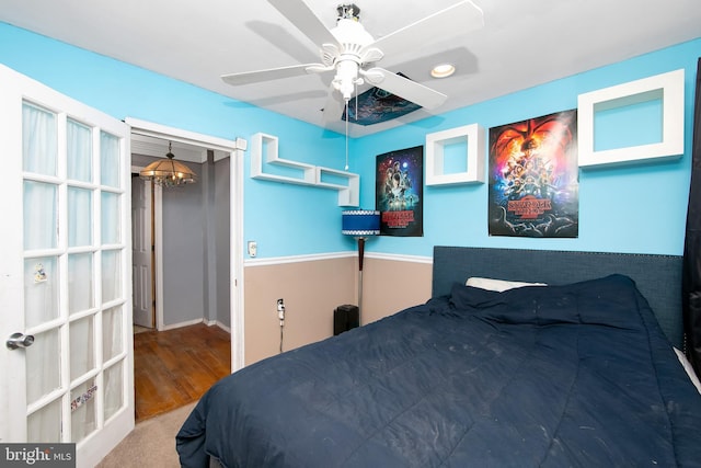 26 Worrell Rd, Tabernacle, NJ 08088 - bedroom featuring a ceiling fan and wood finished floors