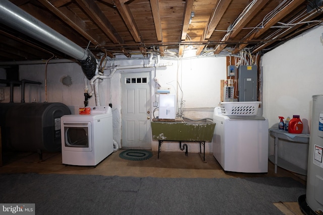 406 Devon State Rd, Devon, PA 19333 - unfinished below grade area featuring heating fuel, electric panel, independent washer and dryer, and electric water heater