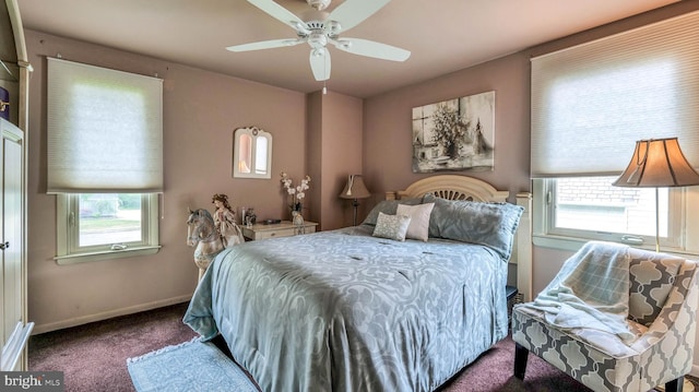32 Lakeshore Dr, Hammonton, NJ 08037 - bedroom with carpet floors, multiple windows, and a ceiling fan