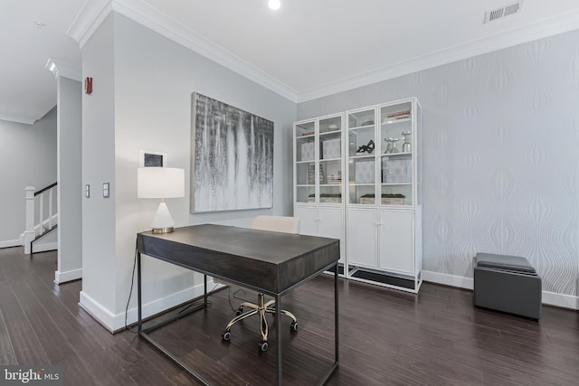 43561 Michigan Sq, Leesburg, VA 20176 - home office featuring wood finished floors and ornamental molding