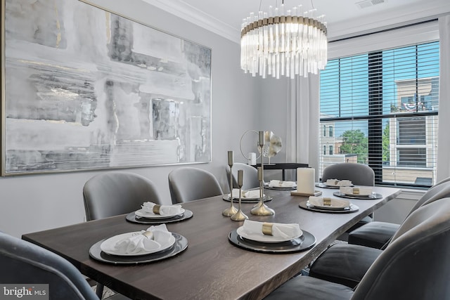 43561 Michigan Sq, Leesburg, VA 20176 - dining area featuring ornamental molding and a chandelier