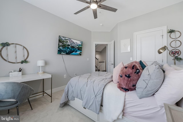 43561 Michigan Sq, Leesburg, VA 20176 - bedroom featuring light carpet and a ceiling fan