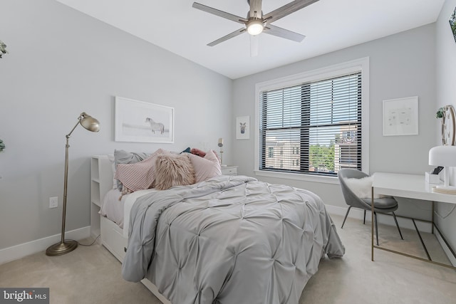43561 Michigan Sq, Leesburg, VA 20176 - bedroom with light carpet and a ceiling fan