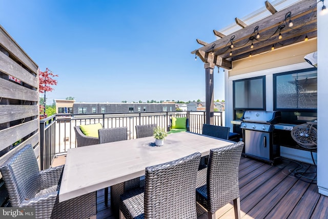 43561 Michigan Sq, Leesburg, VA 20176 - wooden terrace featuring grilling area and outdoor dining space