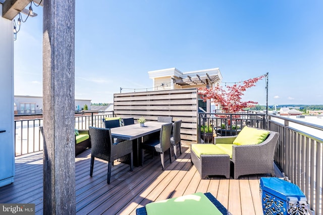 43561 Michigan Sq, Leesburg, VA 20176 - wooden terrace with outdoor dining area