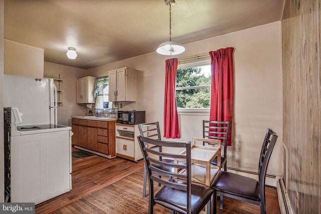 1531 Aiden Dr, Woodbridge, VA 22191 - dining area featuring dark wood finished floors and plenty of natural light