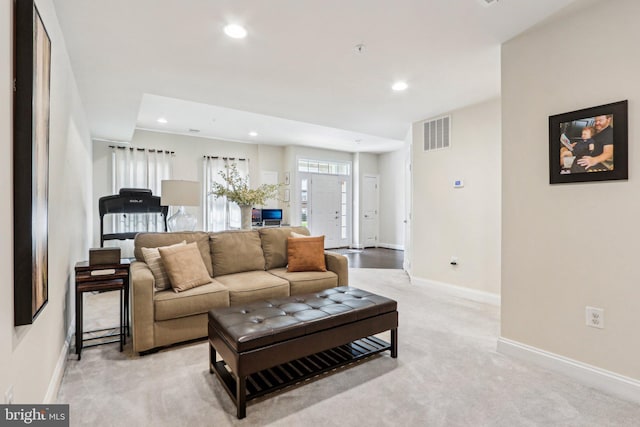 221 Patriots Path, Malvern, PA 19355 - living area featuring light colored carpet and recessed lighting