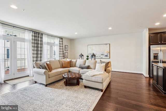 221 Patriots Path, Malvern, PA 19355 - living area with recessed lighting and dark wood-style flooring