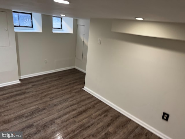 2442 S Philip St, Philadelphia, PA 19148 - below grade area featuring dark wood finished floors