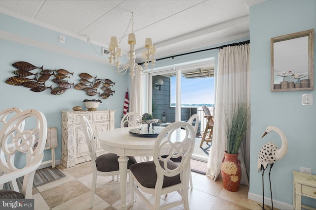 427 14th St Unit 10203, Ocean City, MD 21842 - dining room with a chandelier and light tile patterned floors