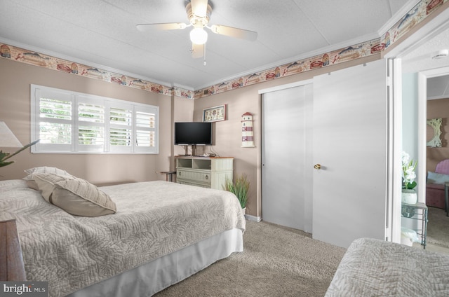 427 14th St Unit 10203, Ocean City, MD 21842 - carpeted bedroom featuring a closet and ceiling fan