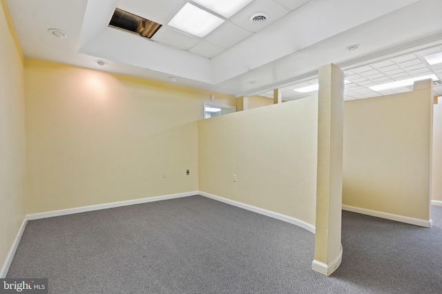 128 E Main St, Palmyra, PA 17078 - finished below grade area with a paneled ceiling and carpet
