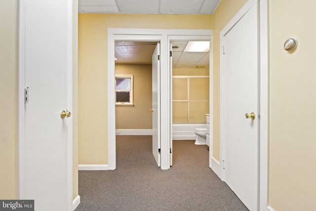 128 E Main St, Palmyra, PA 17078 - hall featuring a drop ceiling and carpet flooring