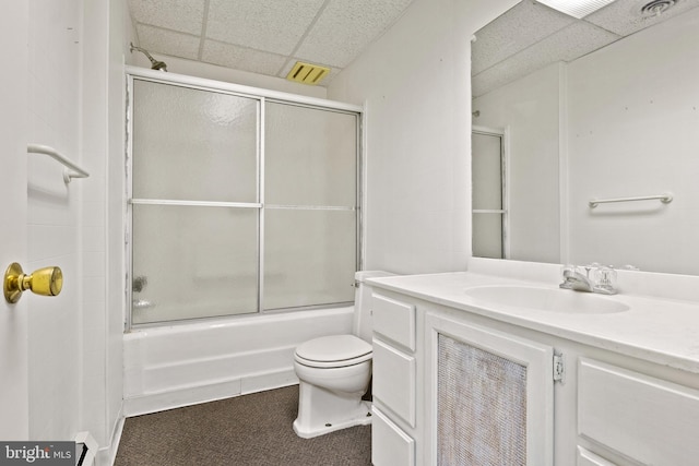 128 E Main St, Palmyra, PA 17078 - full bath featuring a drop ceiling, vanity, and shower / bath combination with glass door