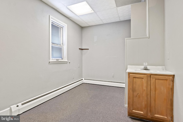 128 E Main St, Palmyra, PA 17078 - laundry room with a baseboard heating unit and carpet floors