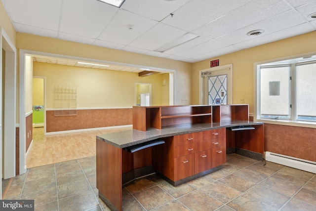 128 E Main St, Palmyra, PA 17078 - unfurnished office with a drop ceiling and a wainscoted wall