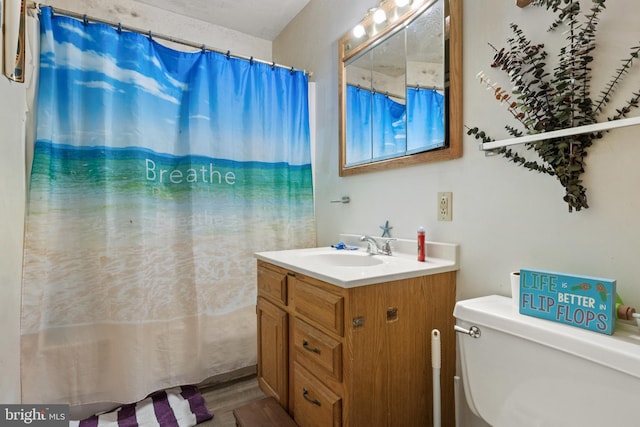 128 E Main St, Palmyra, PA 17078 - full bathroom with vanity, a shower with curtain, and wood finished floors