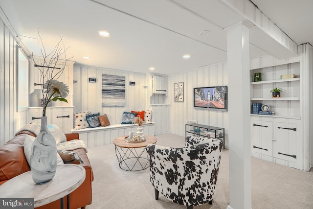 4316 Shamrock Ave, Baltimore, MD 21206 - living area featuring light carpet and recessed lighting