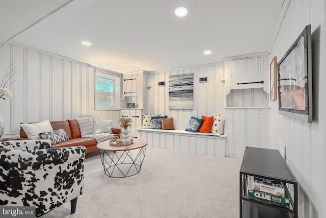 4316 Shamrock Ave, Baltimore, MD 21206 - living area with carpet floors, recessed lighting, and a decorative wall