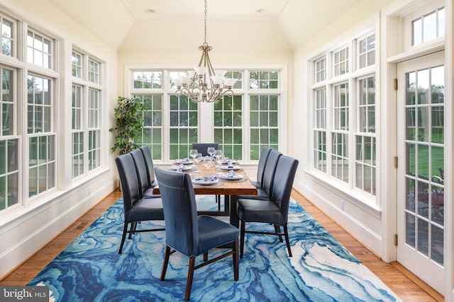 211 Twinings Ln, Wayne, PA 19087 - sunroom / solarium featuring a chandelier and vaulted ceiling