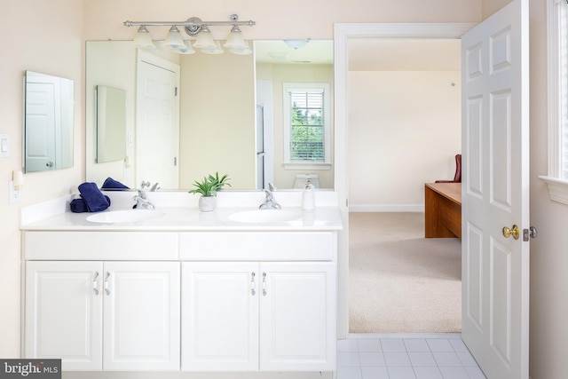 211 Twinings Ln, Wayne, PA 19087 - full bath with double vanity, tile patterned flooring, and a shower