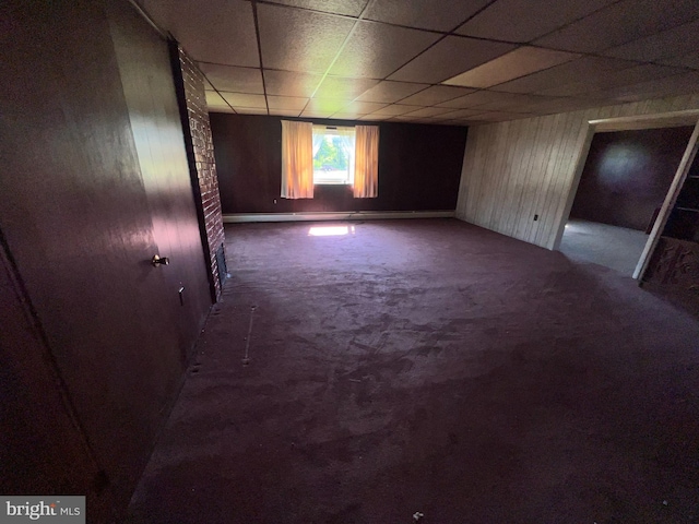 733 Saint Paul Rd, Meyersdale, PA 15552 - spare room featuring wood walls and a paneled ceiling