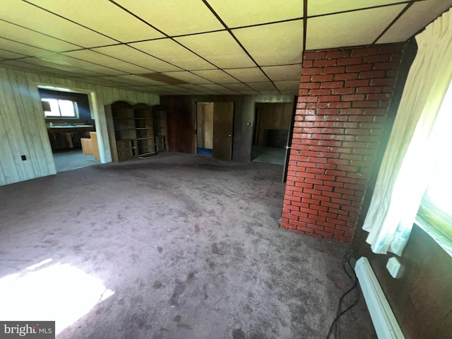 733 Saint Paul Rd, Meyersdale, PA 15552 - unfurnished living room featuring a paneled ceiling and carpet floors