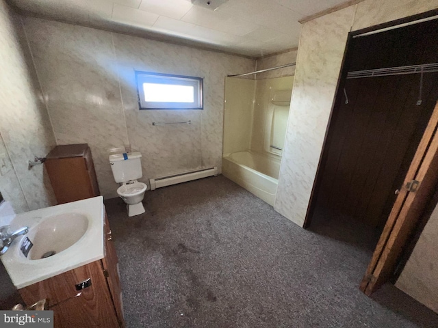 733 Saint Paul Rd, Meyersdale, PA 15552 - full bath with baseboard heating, vanity, and bathing tub / shower combination