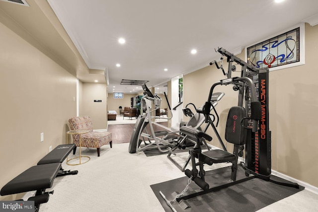 8327 Fran Ct, Lorton, VA 22079 - workout room featuring recessed lighting and baseboards