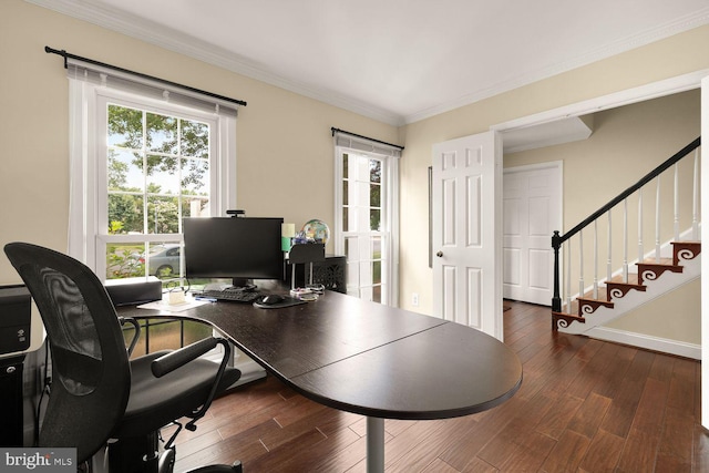 8327 Fran Ct, Lorton, VA 22079 - office with wood finished floors and ornamental molding
