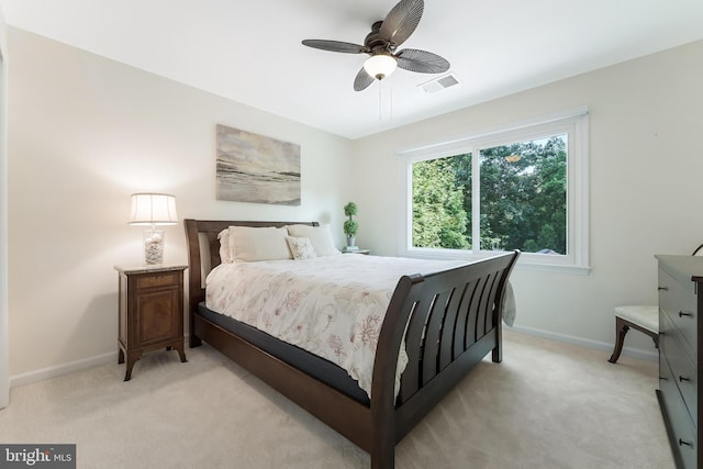 12801 Owlsley Way, Herndon, VA 20171 - bedroom with light colored carpet and ceiling fan