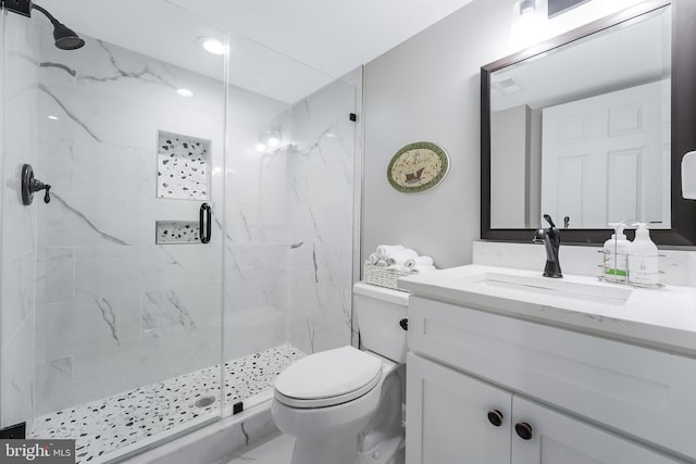12801 Owlsley Way, Herndon, VA 20171 - bathroom with vanity and a marble finish shower