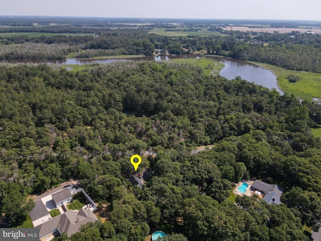 6508 Millcreek Rd, Laurel, DE 19956 - aerial view of property's location with a large body of water and a heavily wooded area