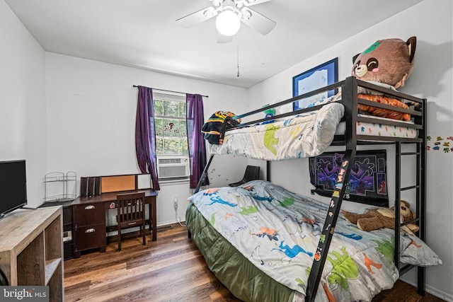 20 Woodvale Dr, Atco, NJ 08004 - bedroom featuring wood finished floors, cooling unit, and a ceiling fan
