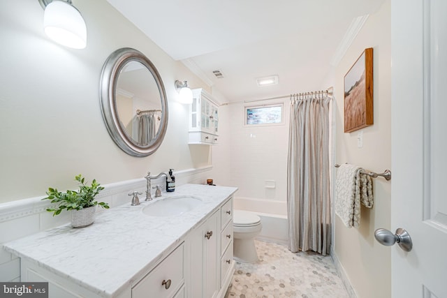 1930 Foxhall Rd, Mclean, VA 22101 - bathroom featuring vanity, shower / bath combo, and crown molding