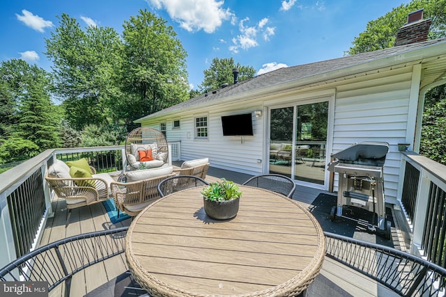 1930 Foxhall Rd, Mclean, VA 22101 - wooden deck featuring grilling area and outdoor dining space