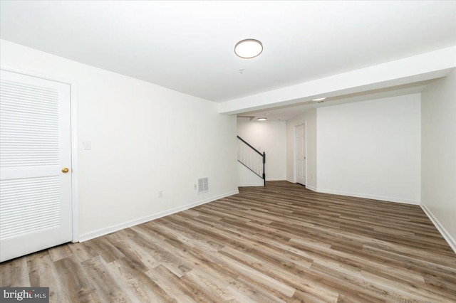 1806 Wheyfield Dr, Frederick, MD 21701 - below grade area with stairway and wood finished floors