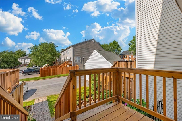 1806 Wheyfield Dr, Frederick, MD 21701 - wooden deck featuring a residential view