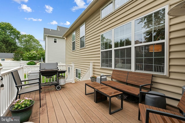 420 E Cottage Ave, Haddonfield, NJ 08033 - wooden terrace with a grill