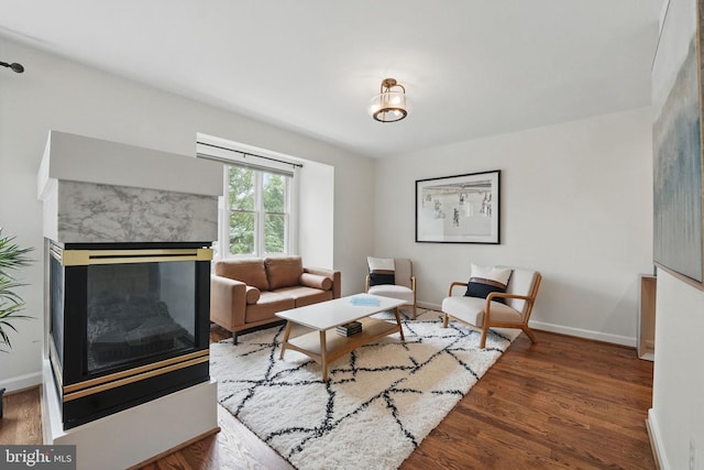2119 21st Rd N, Arlington, VA 22201 - living area with wood finished floors and a high end fireplace