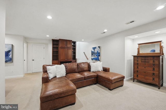 2119 21st Rd N, Arlington, VA 22201 - living room featuring light colored carpet and recessed lighting