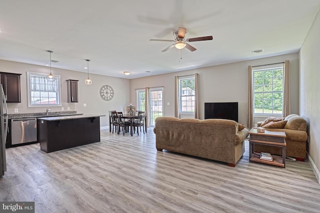 910 Cavalry St, Carlisle, PA 17013 - living area with plenty of natural light, ceiling fan, and light wood-type flooring