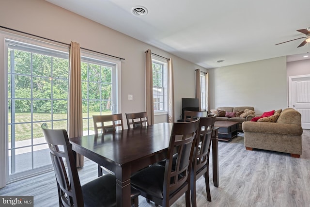910 Cavalry St, Carlisle, PA 17013 - dining room with light wood-type flooring and a ceiling fan