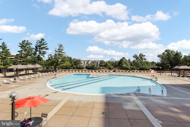 3701 S George Mason Dr Unit 901N, Falls Church, VA 22041 - community pool with a patio and a gazebo