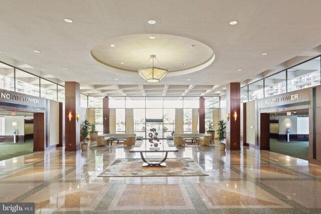 3701 S George Mason Dr Unit 901N, Falls Church, VA 22041 - lobby with recessed lighting and a high ceiling