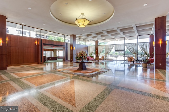 3701 S George Mason Dr Unit 901N, Falls Church, VA 22041 - common area with a towering ceiling and recessed lighting